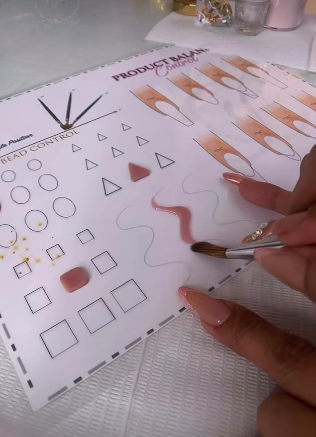 Nail Art Practice Sheet reusable Nail Art training mat Acrylic Nail sculpting Art stencil Guide French Tip Nail art worksheet 3D Nail design training sheet, Practice how to do acrylic Nail art (5)