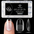 Modelones Extra Short Oval Round Nail Tips - 510Pcs Soft Fake Nails Tips Gel Pre-shaped Half Matte Full Cover No Filed False Extension Manicure Salon DIY at Home 15 Sizes