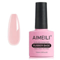 AIMEILI Hema Free Rubber Base Gel For Nails, Soak Off U V LED Clear Sheer Gel Nail Polish, 4 in 1 Nail Strengthen/Enhance/Base Coat/Color - (453) 10ml