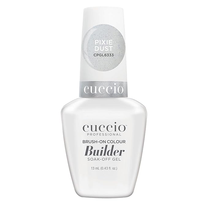 Cuccio Pro Brush-On Colour Builder Soak Off Gel - LED and UV Self-Leveling Lightweight Formula - Camouflages Re-Growth and Corrects Uneven Nail Beds - Base Coat - Pixie Dust - 0.43 oz