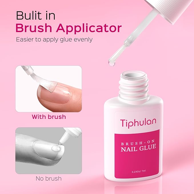 28ml Brush On Nail Glue for Press On, Acrylic Nails - Super Strong, Durable & Long-Lasting, Mess Free, Travel Friendly, 0.92 oz(4PCS)