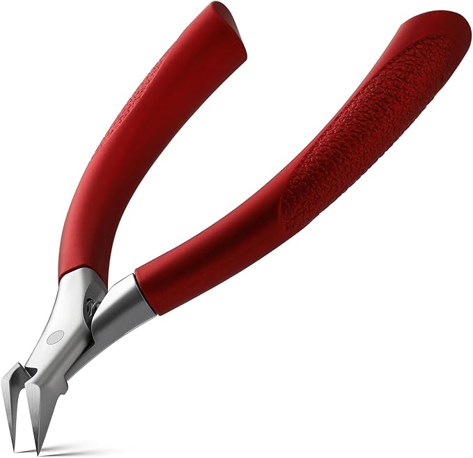 BEZOX Toenail Clippers for Ingrown Toenail Prevention, Straight Blade Podiatrist Nail Clipper for Thick Nails, Ergonomic Finger Nails Scissor for Adults, Seniors, Men and Women - Red