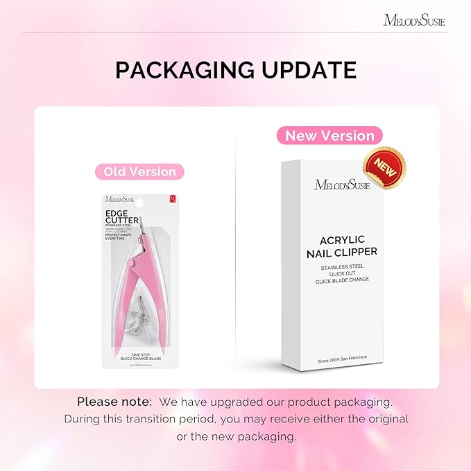 MelodySusie Acrylic Nail Clippers, Professional Nail Clippers Cutters for Acrylic Nails Fake Nail Tips, Adjustable Stainless Nail Trimmer, Manicure Tool for Salon Home Nail Art, Pink
