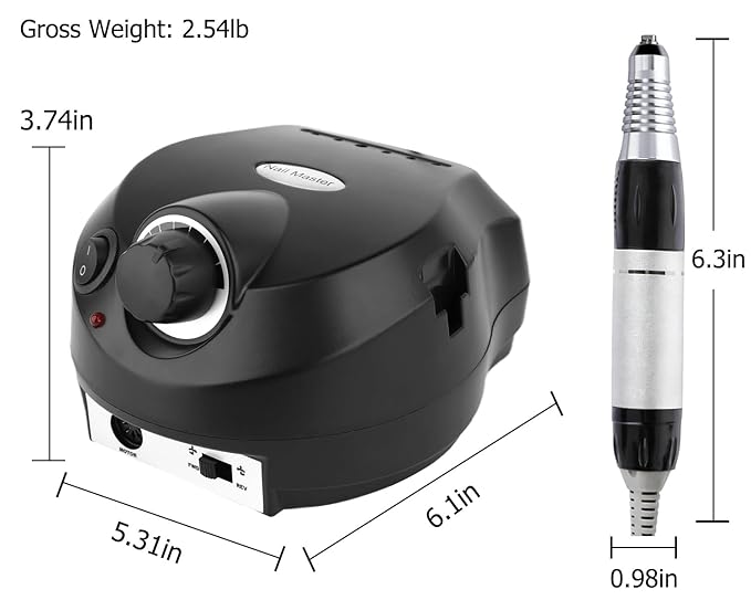 Electric Nail Drill Machine 30000RPM Nail Efile Professional Nail File Kit for Acrylic, Gel Nails, Manicure Pedicure Polishing with 6 Drill Bits and Sanding Bands