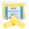 ForPro Professional Collection Ultra Gold Buffing Block, 240 Grit, Four-Sided Manicure & Pedicure Nail Buffer, 3.75" L x 1" W x 1" H, 20-Count