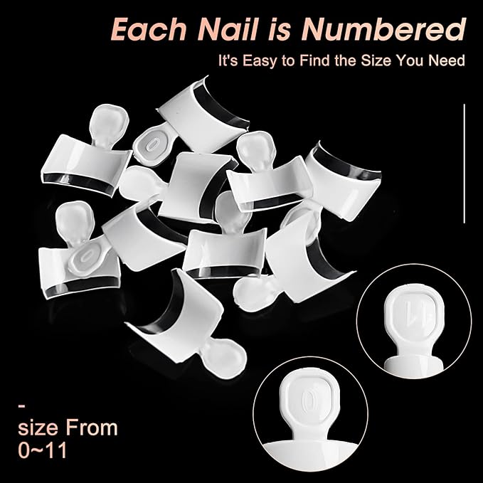 Ranrose French Nail Tips 120PCS Short Square Half Cover Nail Tips Press On Nails 12 Sizes French Fake Nails Acrylic White Nails with Box