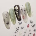 2Sheets Willow Bamboo Leaf Nail Art Stickers Chinese Style 5D Nail Decals Gold Embossed Self Adhsive Sticker for Women Girls DIY Nails Manicure Salon (Bamboo)
