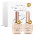 MelodySusie 2PCS Hema Free Gel Top Coat and Base Coat Set,Hema Free,Hpma Free,Tpo Free,No Wipe,Soak off UV LED Drying,Long Lasting Gloss Shiny 15ML