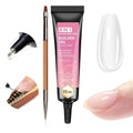 MIZHSE Builder Gel for Nails, 8-in-1 Clear Builder Strengthener Gel for Nail Thickening Tip Design Rhinestone Glue U V LED Extension Gels Kit for Home DIY Salon 15mL