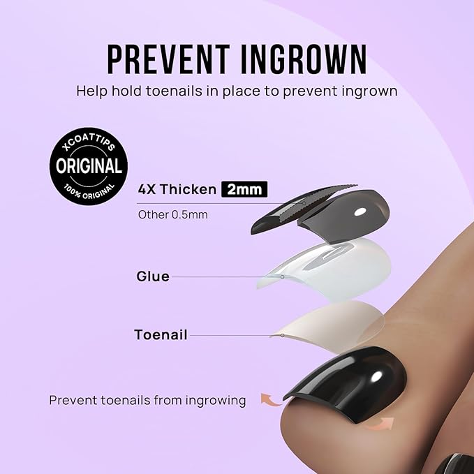 BTArtbox Press on Toenails Short, White Press on Toe Nails Square, Light Weight & Fit Perfectly Glue On Toe nails with Glue, Fake Toenails in 16 Sizes- 32 Toenails Kit, Pure Chic