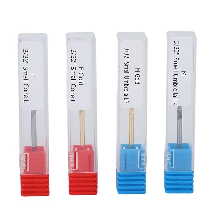 Nail Art Drill Bits Set, Reliable Strength Tungsten Steel Quickly Shaping Nail Grinding Heads Remove Nail Glue 4pcs for Nail Salon