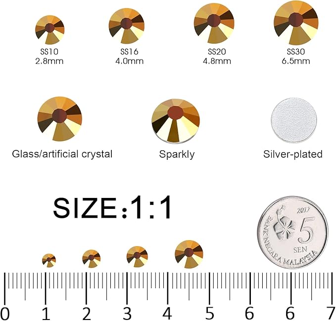 Flatback Rhinestones Bulk, 14400PCS Gold Rhinestones for Clothes DIY Decoration Crafts, Gold, SS16, 3.8-4.0mm
