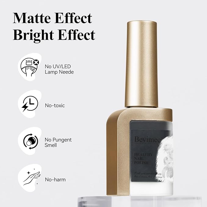 Black Matte Nail Polish, Air Quick Dry Nail Lacquer Matte Finish Effect, Nail Art Varnish Long Lasting & Fast Drying Velvet Nail Polish for Nail Art