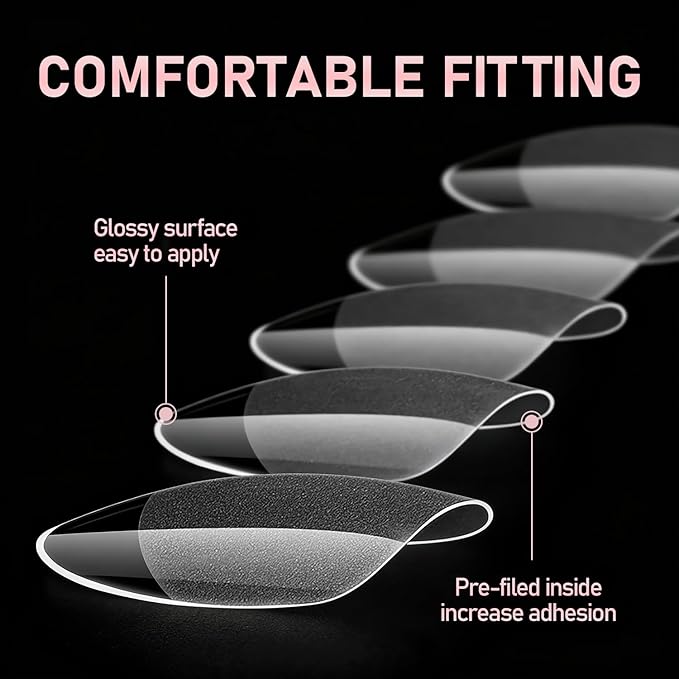 Teardrop nail tips False Nail tips-Half matte nail extension tips kit full cover nail tip press on 12 sizes 600pcs pre-shaped nail tips set false nail tips for nails Salon Or Home DIY