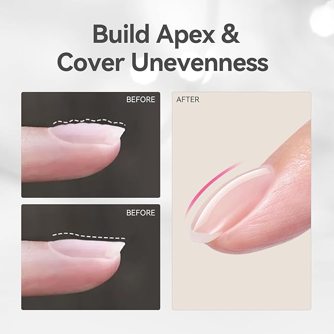 Born Pretty Glossy Top Gel, Clear Builder Nail Gel for Nails, 8 in 1 Nail Strengthener in a Bottle, Builder Extension Gel for Nails Shine Finish and Long Lasting Nail Protection Soak Off 15ml 2pcs