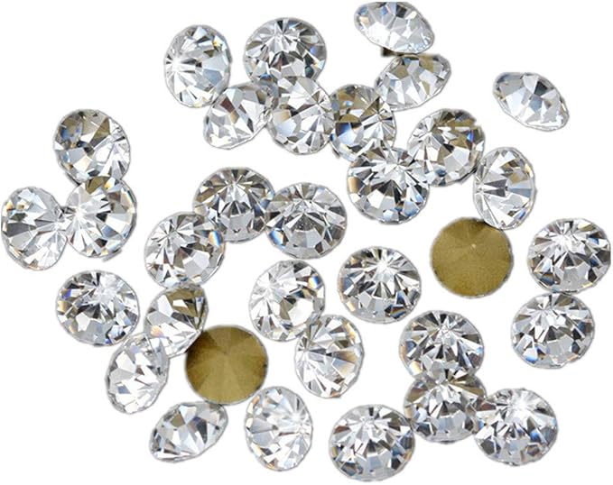 1440pcs Rhinestones Round Point Back Crystal Gem Glass Diamante Rhinestones Nail Art Decoration Jewelry Finding Beads Craft Gems (Transparent, 1.5mm)