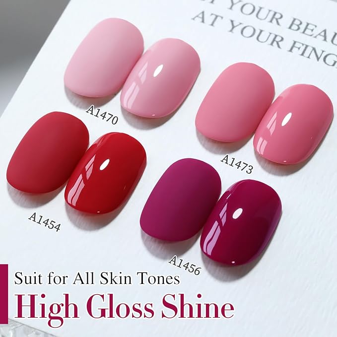 Double Rhythm 15ML Gel Polish Pure Sheer Same Color Same Bottle Soak Off Gel Polish Art Manicure Salon DIY at Home for Women (Wine Red-A1456)