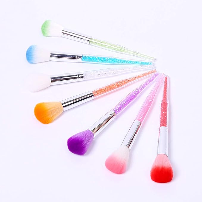 7 Pieces Soft Nail Art Dust Remover Powder Brush Cleaner for Acrylic and Makeup Powder Blush Brushes