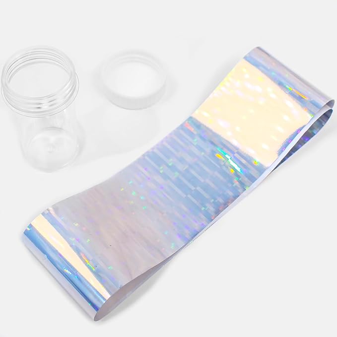 SILPECWEE 2 Boxes Aurora Nail Foil Sheets Laser Nail Transfer Foil for Long Acrylic Nails Starry Sky Holographic Nail Art Foil Iridescent Nail Stickers Design for DIY Nails Decoration