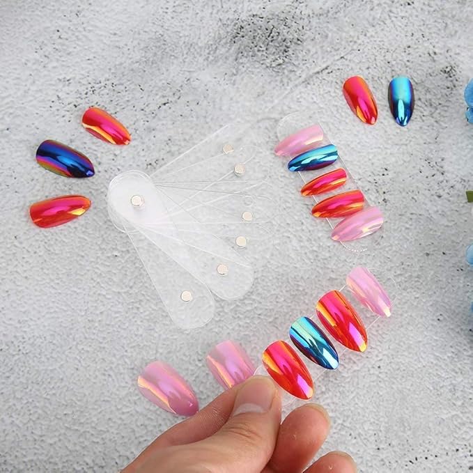 10Pcs Nail Art Showing Holder Nail Art Acrylic Strip Magnetic Display Transparent Manicure DIY Nail Salon Accessory Clear Nail Sticks Polish Display(10pcs)