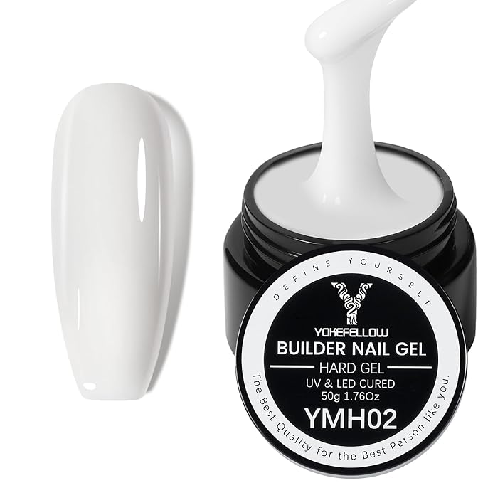 50g Builder Gel for Nails, Long-Lasting Soak-Off Nail Extension Gel for Beginners & DIY Home Salon Manicure(YMH002-White)