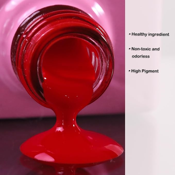 FZANEST Red Gel Nail Polish, 15ml Nail Gel Polish Fall Winter Color Soak Off UV LED Nail Art Starter Manicure Salon DIY at Home, 0.51 OZ #D88