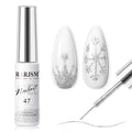 RARJSM Gel Liner Nail Art Silver Glitter Design Gel Nail Polish 1 Bottle 8ml Soak off UV LED Curing Requires Build in Thin Brush Striper GelPolish for Home Salon Diy Nail Manicure Painting Decoration