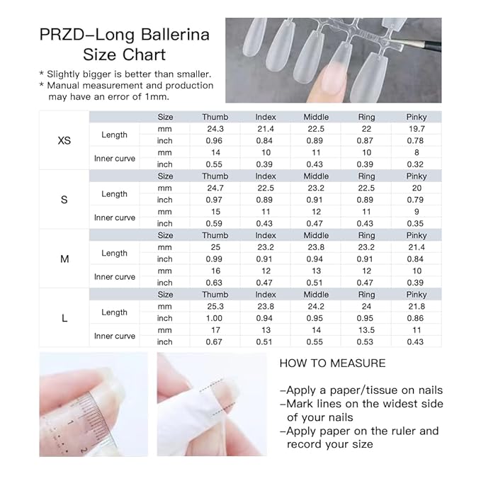 Long Ballerina Press-on Nails, Pink French Style with Rhinestones, Coffin Shape, Handmade False Nail 10 Pieces (Large,LB)