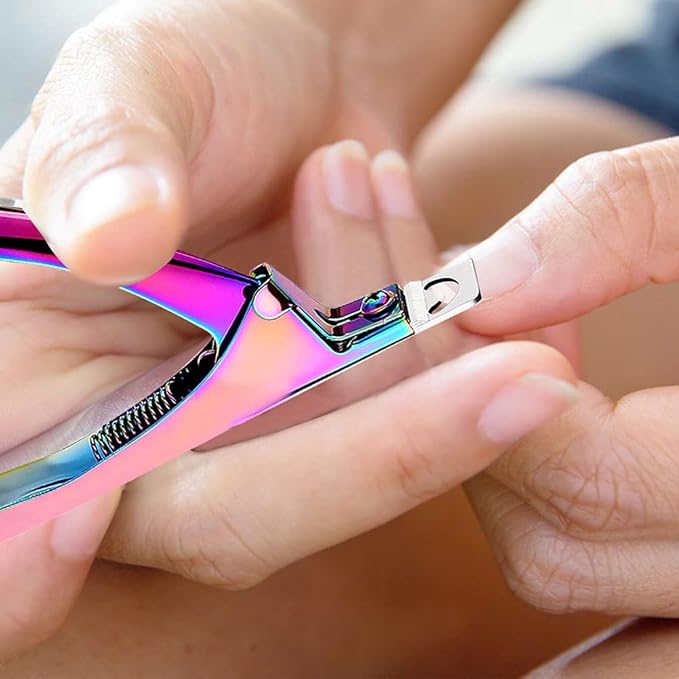 SUMAJU Professional Acrylic False Nail Clippers for Acrylic Nails Nail Tip Cutter Nail Manicure Tool (Rainbow)