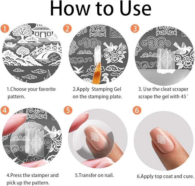 PH PandaHall 2pcs Chinese Style Nail Stamp Plate Dragon Porcelain Texture Print Art Template Stainless Steel Nail Image Plate Nails Stencils for Women DIY Printing 5.7x3.7 inch