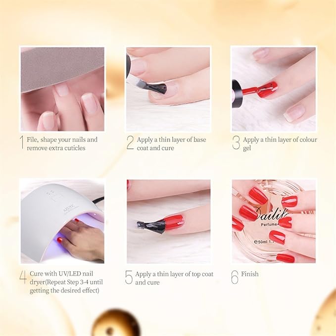 Vishine Long Lasting Soak Off Nail Polish Base + Top Coat Set Gel 15ml