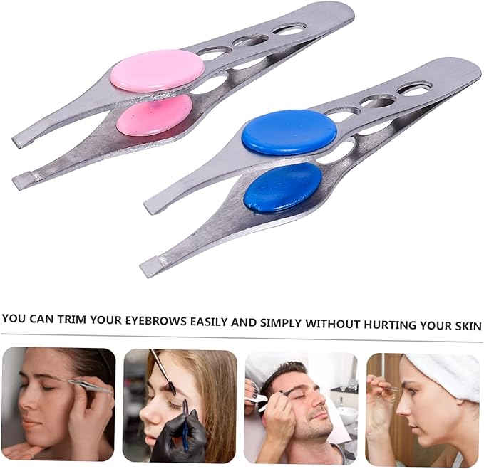 FRCOLOR 12pcs Eyebrow Clips Eyebrow Tweezers for Precise Hair Removal and Lightweight and Easy to Carry