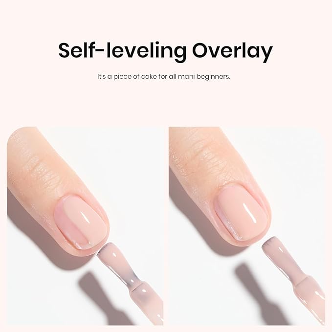 Beetles Color Base Gel Polish, 1pcs 15ml Rubber Base Builder Neutral Nude Gel Base Coat Warm Jade Nail Polish Nail Strengthener UV Led Needed Gift for Women Girls