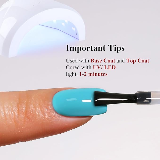 Gel Polish, 0.5 Fl Oz Baby Blue Gel Nail Polish Spring Summer Soak off LED UV Gel Nail Polish Art Starter Manicure Salon DIY Nail Gel Polish Design
