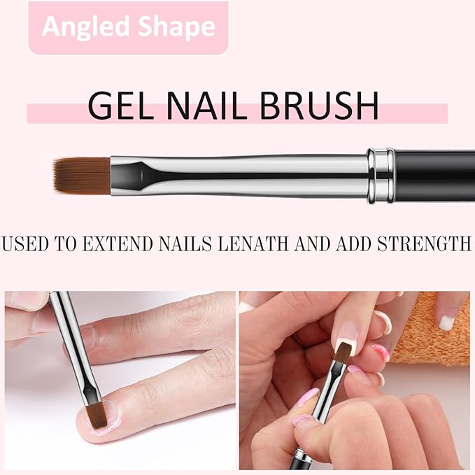 JASSINS Nail Clean Up Brushes,4PCS Gel Polish Nail Brushes Manicure Tools,For Nail Art Design Pen Painting DIY and Cleaning Nail Polish Mistakes on the Cuticles (BLACK)