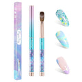 100% Kolinsky Acrylic Nail Brush- Size 12 Professional Nail Brush for Acrylic Application Acrylic Powder Brush for Nail Art DIY Home Salon Nail Manicure (Blue)