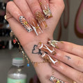 Long Square Press on Nails,Handmade Acrylic Press on Nails with Designs，Long Press on Nail for Women 24pcs