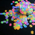 Puzzles Shape Neon Nail Glitter Sequins for DIY Decoration Gel Body Art Fluorescent Flake 50g Jigsaw Sequins Makeup Handwork Tumblers Nail Flakes