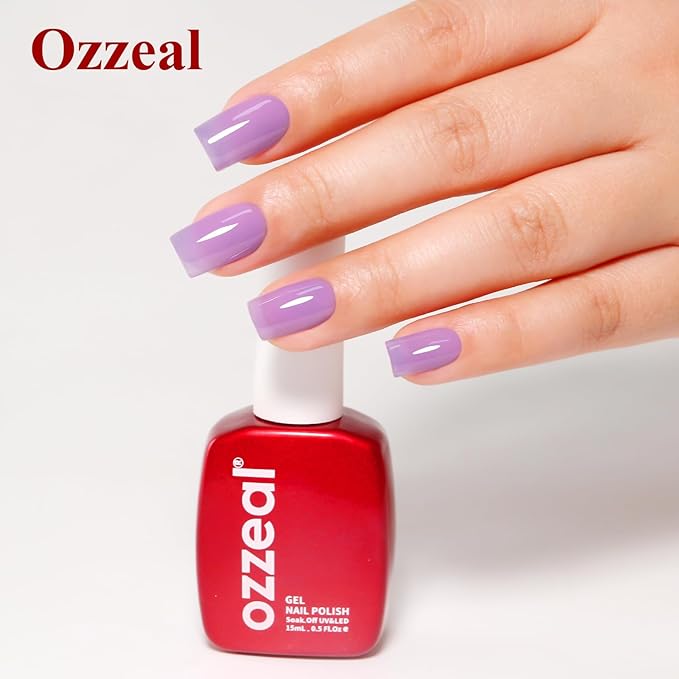 Jelly Gel Nail Polish, Light Purple Jelly Nail Polish Gel Translucent Spring Summer Sheer Nail Gel Polish Soak off UV LED for Nail Art DIY Manicure 0.5 Fl Oz