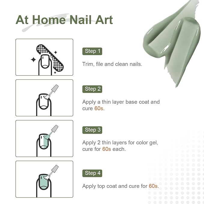 JODSONE 16.5ml Gel Nail Polish Sage Green Need U V Curing for Home Manicures Sage Green Lacquer for Solid Nail Designs Gift for Women