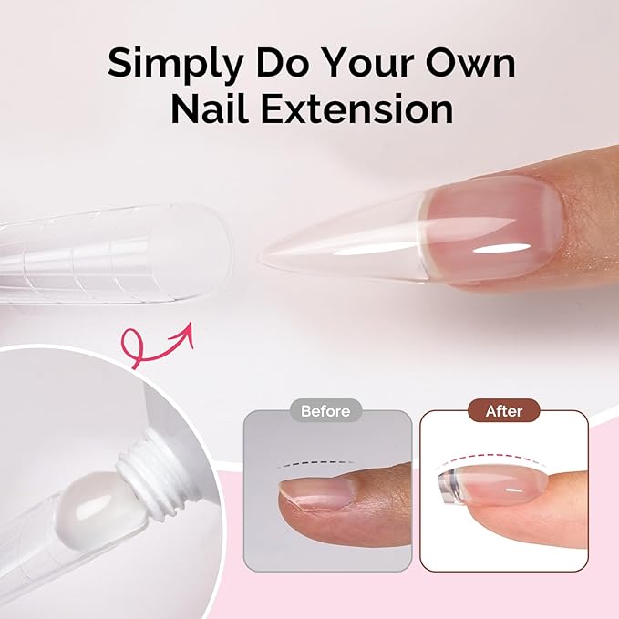 MelodySusie Poly Gel, 60g Hema-Free, Nail Extension Nail Thickening Builder Gel UV Lamp Cured Art Design Manicure Gift for Women Clear