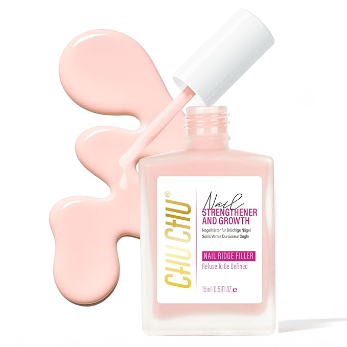 Protein Nail Strengthener for Gel Enthusiasts: Repair Thin Weak Peeling Nails After Acrylics Gel Removal - Nude Nail Hardener and Growth Treatment Ridge Filler Nude Polish