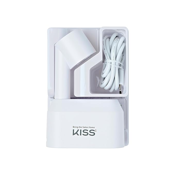 KISS Salon X-tend LED Curing Lamp, Soft Gel DIY Nail Extensions System, For Curing & Pre-Curing, Motion Activated, Compact Ergonomic Design, Angled Light, Stable Stand, Up To 14 Day Wear, 1 Piece