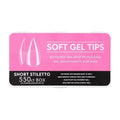 Gel Nail Tips Shape, 550 Pcs Half Matte Pre-Etched Press On False Nails, Full Cover Acrylic Nail Tips Kit for Nail Extensions, DIY Salon Nails. (Short Stiletto, Clear)