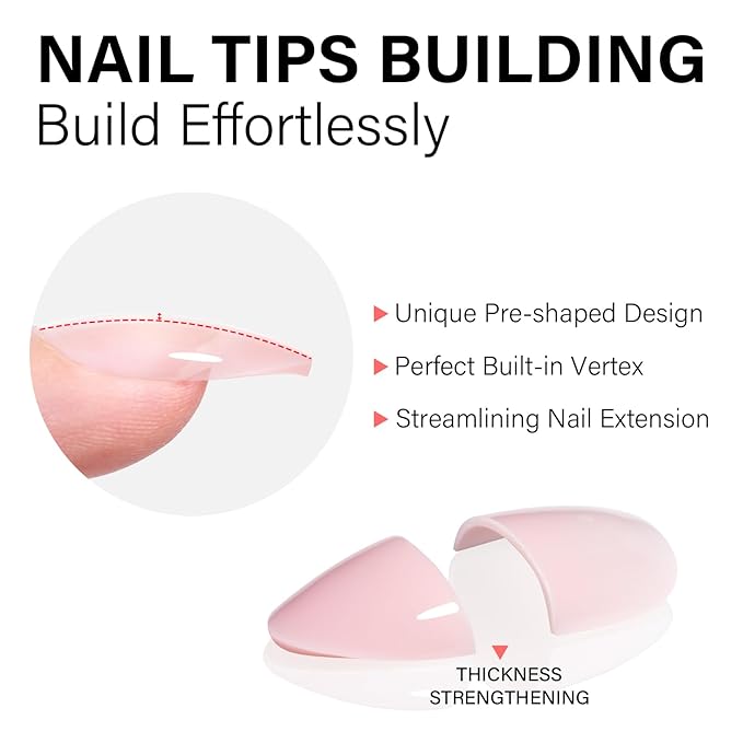AILLSA RealFit Nude Pink Press On Nails Medium Almond - Pre-Shaped 4 in 1 False Nail Tips Set, Long Lasting Nail Extensions for Salon Home DIY Gifts 140 PCS