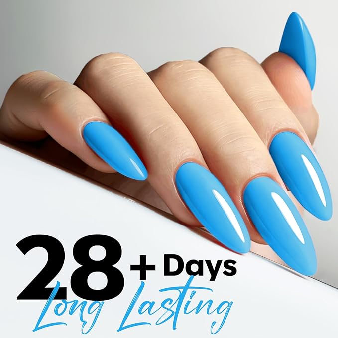 modelones Sky Blue Gel Nail Polish Powder Blue Gel Polish Soak Off Pastel Nail Polish Gel Nail Art Salon Manicure 15 ML