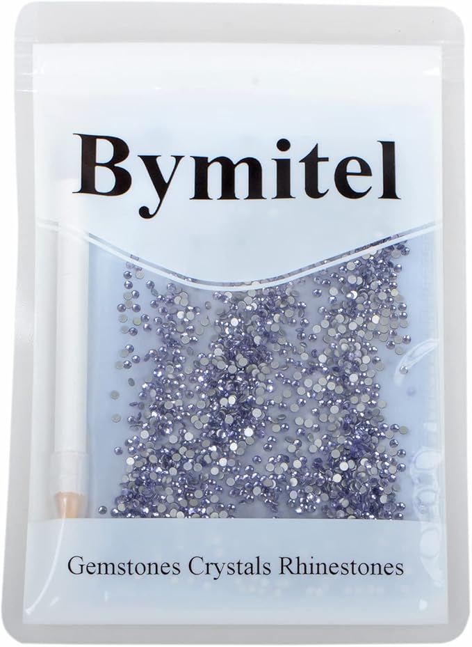 2880PCS Art Nail Rhinestones Non Hotfix Glue Fix Round Crystals Glass Flatback for DIY Jewelry Making with one Picking Pen (ss6 2880pcs, Tazanite)