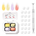 Finger Secret 4 Colors Ombre Gel Nail Polish Set Pat Painting Gradient Blooming Gel Ombre Color Palette with 20Pcs Nail Sponges for Nail Art DIY Salon or Home Use(k7)