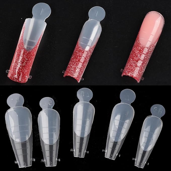 French Forma Dual Stickers, 60pcs Dual Forms Reusable Silicone Mold Pads, French Manicure Tips Inner Mold for Builder Gel Forms, Nails Extension Forms Guide Nail Art Accessories Tools