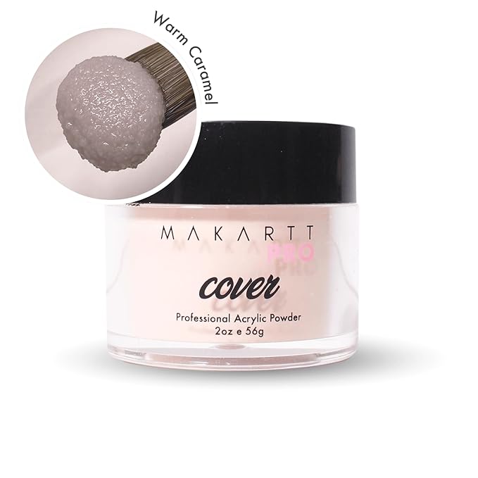 MakarttPro Acrylic Powder – Durable, Long-Lasting, Easy-Apply Formula for Nail Extensions, Overlays, Sculpting & Nail Art – 56g/2oz – Warm Caramel, Perfect for Pros and At-Home Use